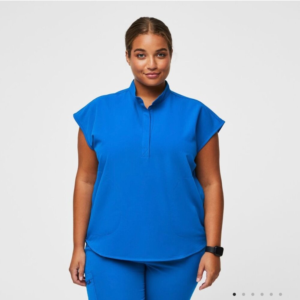 Figs Rafaela Oversized Scrub Top - Royal Blue